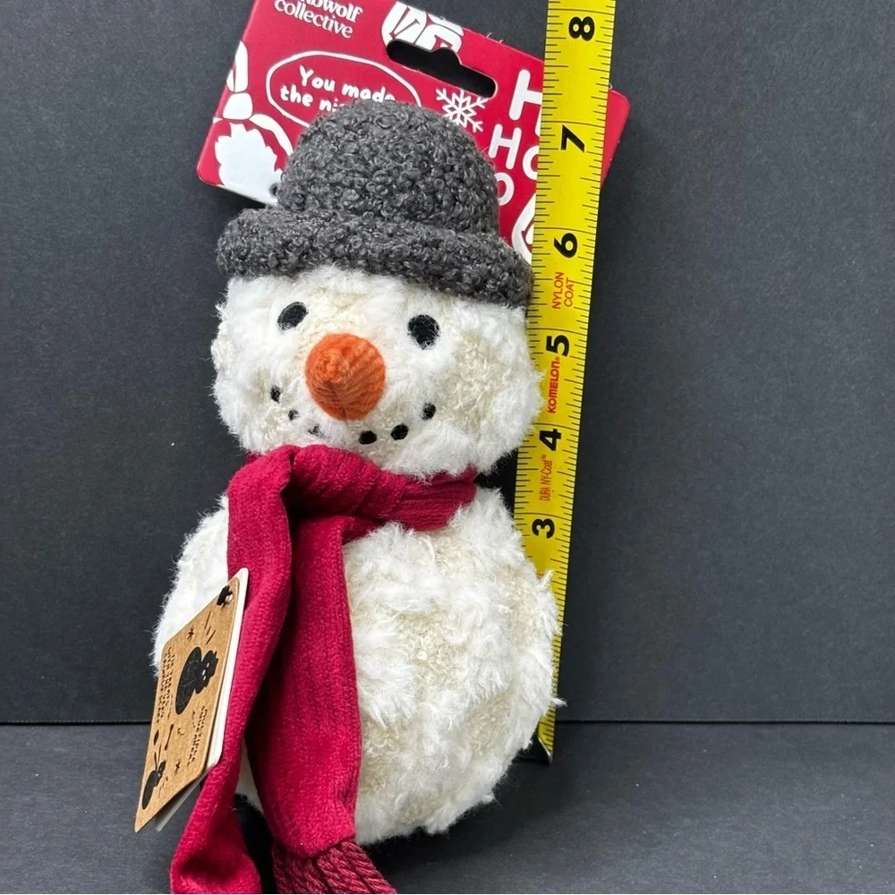 LambWolf x Anthropologie snowman dog squeaker toy with multiple squeakers